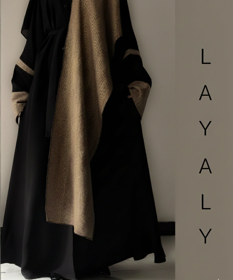 🧣عباية بحزام وسكارف جوخ🥻