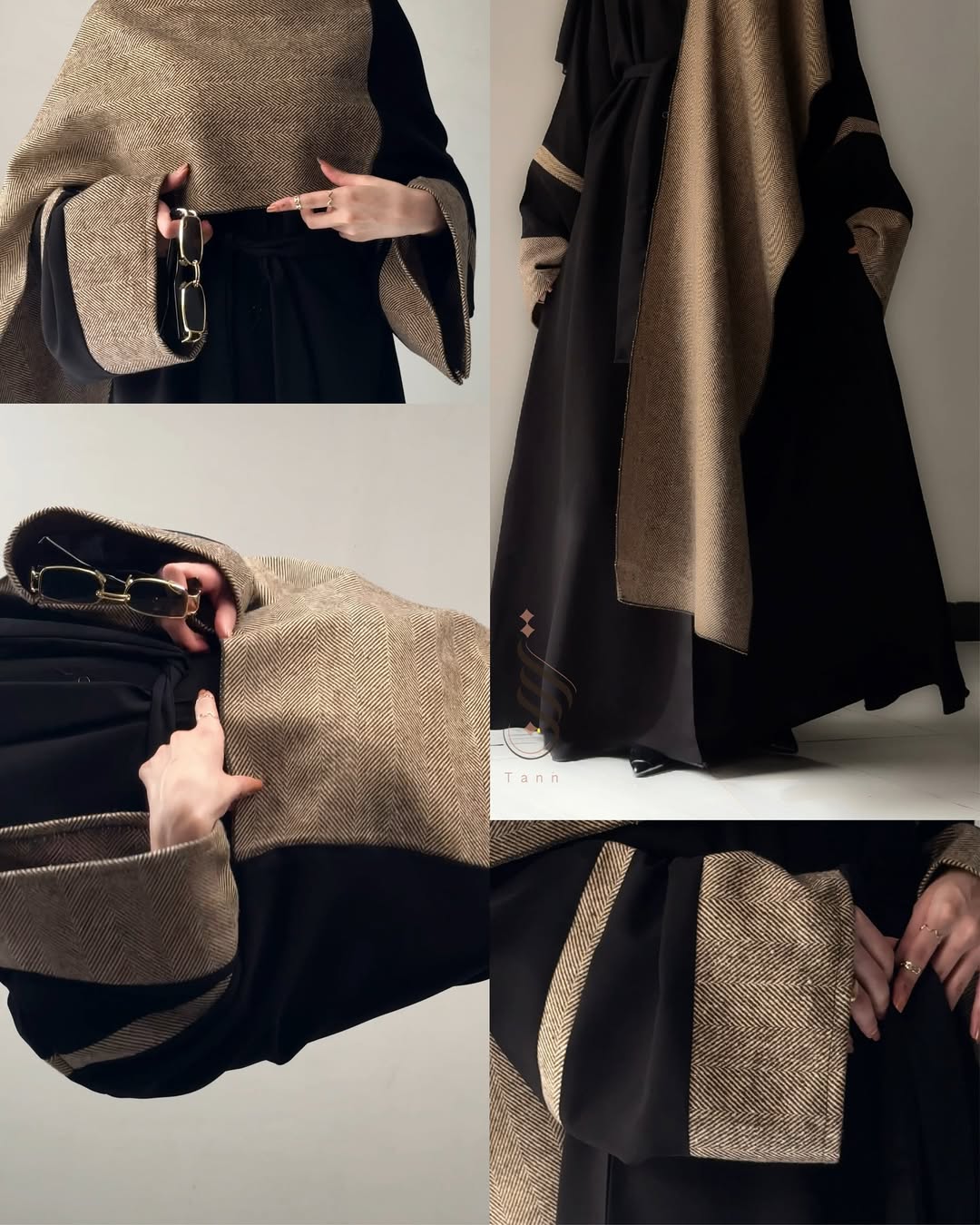 🧣عباية بحزام وسكارف جوخ🥻